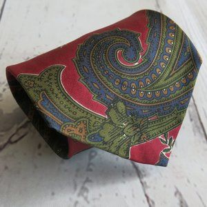 Yves Saint Laurent Neckwear Multicolor Paisley Print 100% Silk Neck Tie